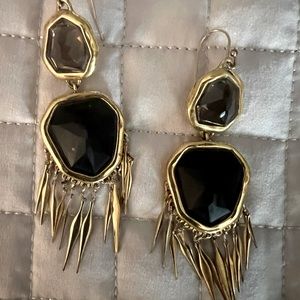 Authentic Alexis Bittar Ms Havisham earrings. Quartz, stone fringe.